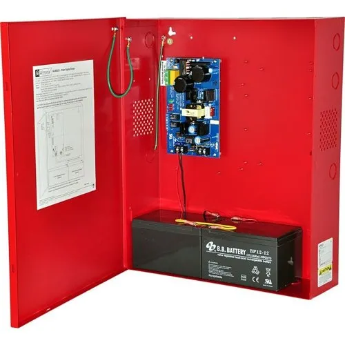 Altronix AL400ULXJ Power Supply Charger, Single Class Output, 12/24VDC at 4A, 115VAC, BC600 Enclosure, Red