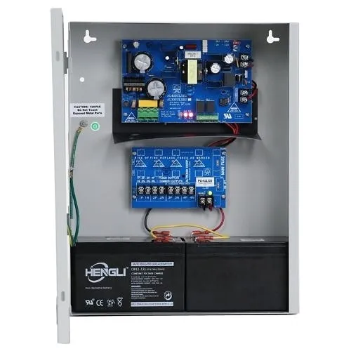 Altronix AL400ULXPD4CB Access Power Supply Charger with PD4 Power Distribution Module in Large Enclosure, 4 Outputs, Two (2) 7AH