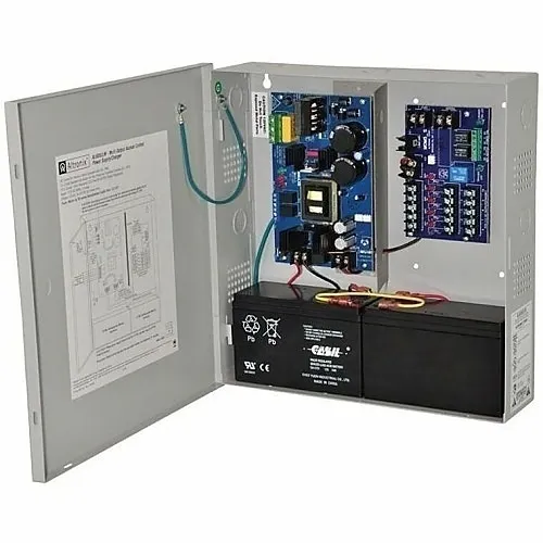 Altronix AL600M220 Access Power Supply Charger with Fire Alarm Disconnect, 12VDC/24VDC, PTC Outputs, 220VAC Input, Enclosure