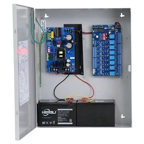 Altronix AL600ULACMCBJ Access Power Controller with Power Supply Charger, PTC Class Relay Outputs, 12/24VDC at 6A, FAI, 115VAC, BC600G Enclosure