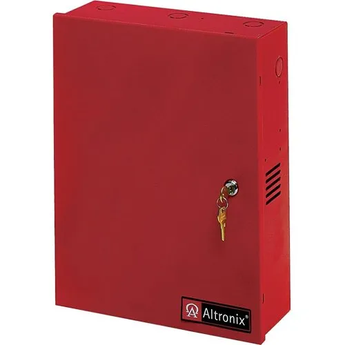 Altronix AL600ULACMR Access Power Controller with Power Supply Charger, Fused Relay Outputs, 12/24VDC at 6A, FAI, 115VAC, Red BC400 Enclosure