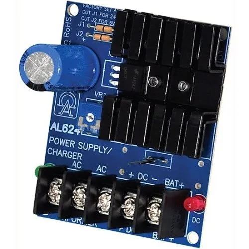 Altronix AL624 Linear Power Supply Charger, Single Class Output, 6/12/24VDC at 1.2A, 16 to 24VAC, Board