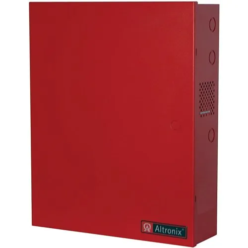 Altronix AL802ULADAJ NAC Power Supply, Class or Class Outputs, 24VDC at 8A, 120VAC, BC600 Enclosure, Red