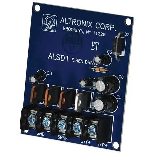Altronix ALSD1 Dual-Channel Siren Driver, 6/12VDC, 113-120dB