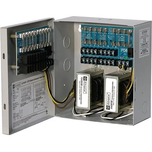 Altronix ALTV2416220 CCTV Power Supply with BC100 Enclosure, 16 Fused Outputs, 24/28VAC at 8A, 220VAC