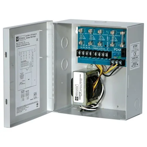 Altronix ALTV244 CCTV Power Supply, Fused Outputs, 24/28VAC at 4A, BC100 Enclosure
