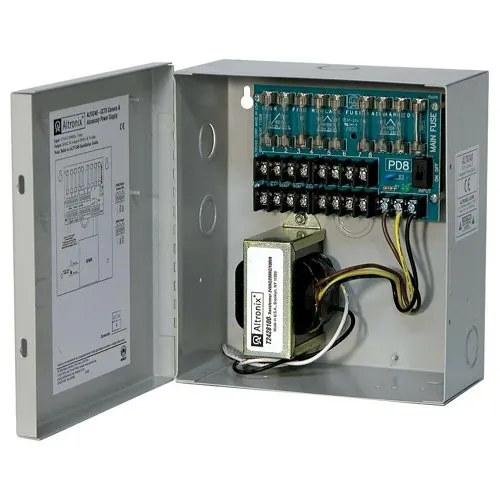 Altronix ALTV248 CCTV Power Supply, Fused Outputs, 24/28VAC at 4A, 115VAC, BC100 Enclosure