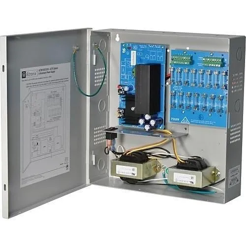 Altronix ALTV615DC1016220 CCTV Power Supply, 16 Fused Outputs, 6-15VDC @ 10A, 220VAC, BC300 Enclosure