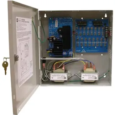 Altronix ALTV615DC616UL3 CCTV Power Supply, 16 Fused Outputs, 6-15VDC at 6A, 115VAC, BC300 Enclosure, Includes 3-Wire Line Cord