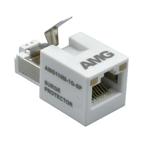 AMG Systems AMG110M-1G-SP Industrial In-Line PoE Surge Protector, 65W PoE Support, In-Line