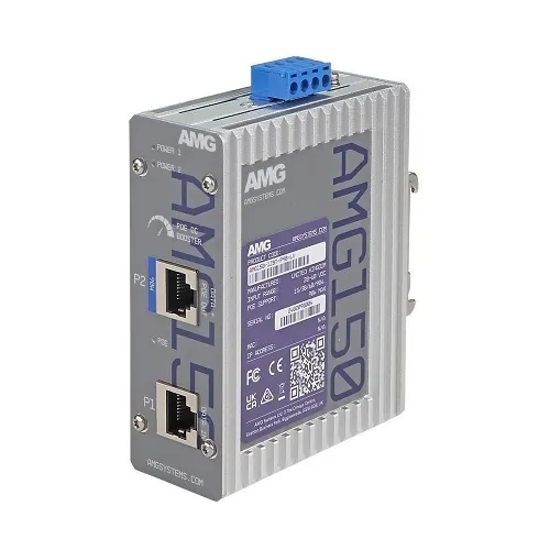 AMG Systems AMG150-1GBT-P90-LV Industrial 1-Port PoE Injector, DIN Rail / Wall Mount