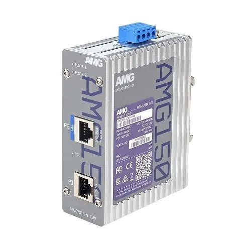 AMG Systems AMG150-1GBT-P90 Industrial 1-Port PoE Injector, DIN Rail / Wall Mount