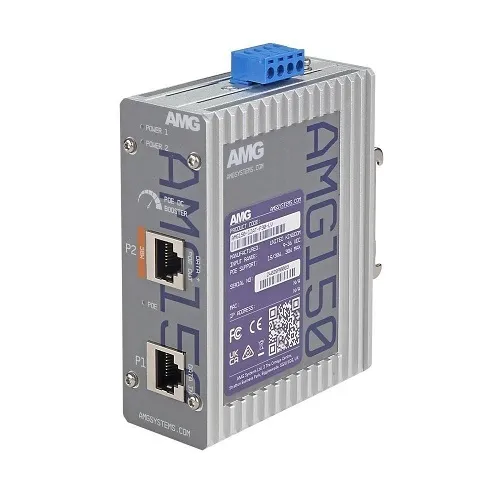 AMG Systems AMG150-1XAT-P30-LV Industrial 1-Port PoE Injector, DIN Rail / Wall Mount