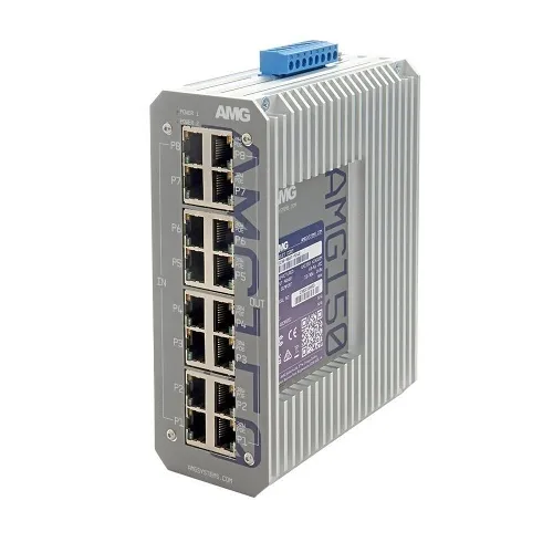 AMG Systems AMG150-8GAT-P240 Industrial 8-Port PoE Injector, DIN Rail / Wall Mount