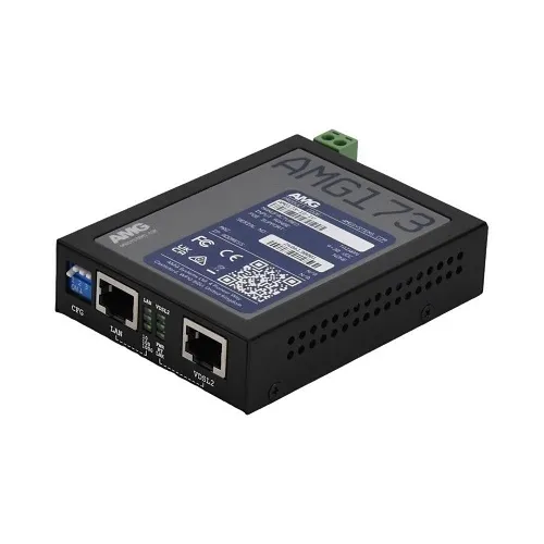 AMG Systems AMG173-1G-1V Industrial VDSL2 Ethernet Extender with 1x Gigabit RJ45 and 1x VDSL2 Port, DIN Rail / Wall Mount