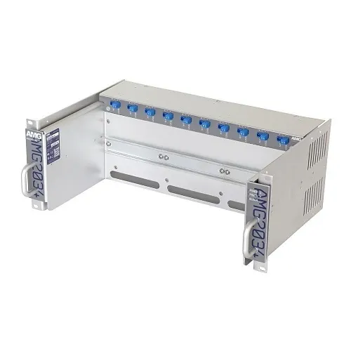 AMG Systems AMG2034-12-RP-DD 4U Rack Chassis with Dual 12V Power Supplies and Fault Relay for DIN Rail Equipment