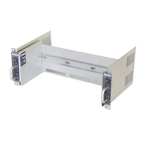 AMG Systems AMG2034 Industrial Retractable Rack Chassis for AMG DIN Rail Units, 4U 19" Rack Mount, Integrated Cable Management, PSU Not Included, No DC Unit Connections