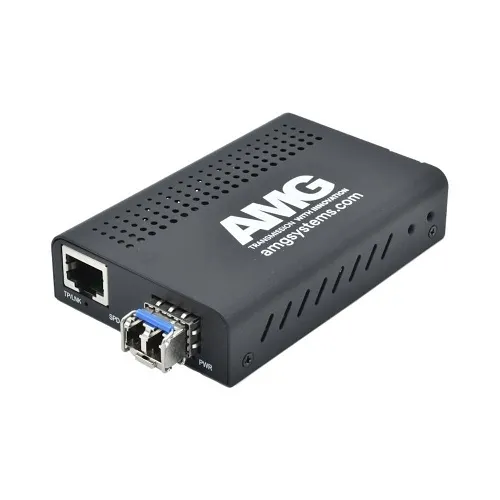 AMG Systems AMG210M-1F-1SM2 Mini Media Converter 100Mb Ethernet to Multimode Fiber, SC Connector, 2-Fiber, AC Power