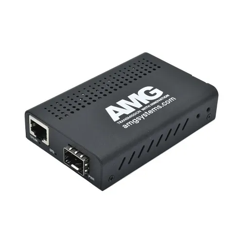 AMG Systems AMG210M-1G-1S 210M Series Mini Ethernet Media Converter, 1-Port 10/100/1000BaseT(x) RJ45, 1-Port 100/1000BaseFx SFP, SFP Purchased Separately