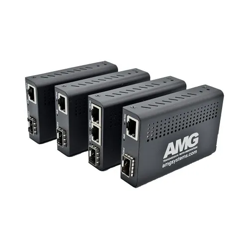 AMG Systems AMG210M-1G-1SS1B 210M Series Mini Ethernet Media Converter, 1-Port 10/100/1000BaseT(x) RJ45, 1-Port 1000BaseFx Singlemode, 1-Fiber, 1550nm, LC Connector, 20Km