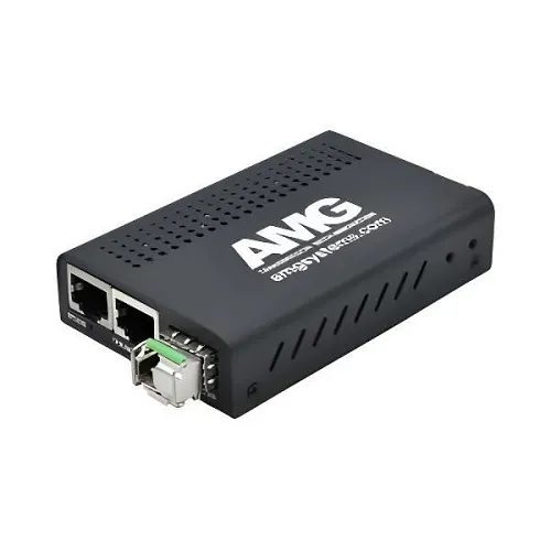 AMG Systems AMG210M-2G-1SM1B 2+1 Commercial Media Converter, 2-Port 10/100/1000Base-T(x) RJ45, 1-Port 1000Base-Fx, Multimode, 1-Fiber, 1550nm, B-Side, LC Connector