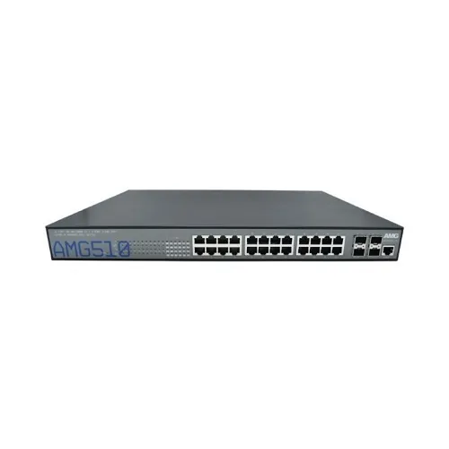 AMG Systems AMG510-24GAT-4XS-P460 Commercial 28-Port Managed Switch, 24x10/100/1000Base-T(x) RJ45 Ports, 4x100M/1/2.5/10G Base-FX SFP+ Ports, 1U, 19" Rack Mount