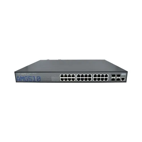 AMG Systems AMG510-24GAT-4XS-RP540 Commercial 28-Port Managed Switch, 24x10/100/1000Base-T(x) RJ45 Ports, 4x100M/1/2.5/10G Base-FX SFP+ Ports, 1U, 19" Rack Mount, Dual Redundant Power Supplies