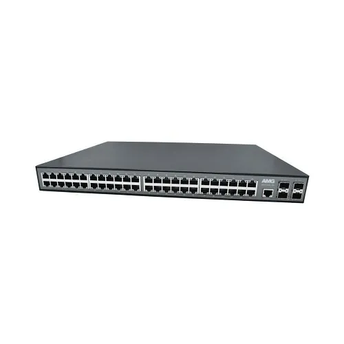 AMG Systems AMG510-48G-4XS Commercial 52-Port Managed Switch, 48x10/100/1000Base-T(x) RJ45 Ports, 4x100M/1/2.5/10G Base-FX SFP+ Ports, 1U, 19" Rack Mount