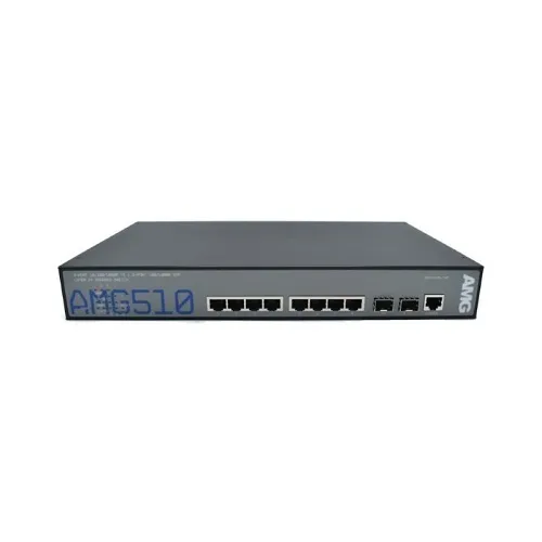 AMG Systems AMG510-8G-2S Commercial 10-Port Managed Switch, 8x10/100/1000Base-T(x) RJ45 Ports, 2x100/1000Base-FX SFP Ports, 1U, 19" Rack Mount