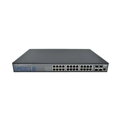 AMG Systems AMG510-8GBT-16GAT-4XS-P460 Commercial 28-Port Managed Switch, 8x10/100/1000Base-T(x) RJ45 Ports, 16x10/100/1000Base-T(x) RJ45 Ports, 4x100M/1/2.5/10G Base-FX SFP+ Ports, 1U, 19"