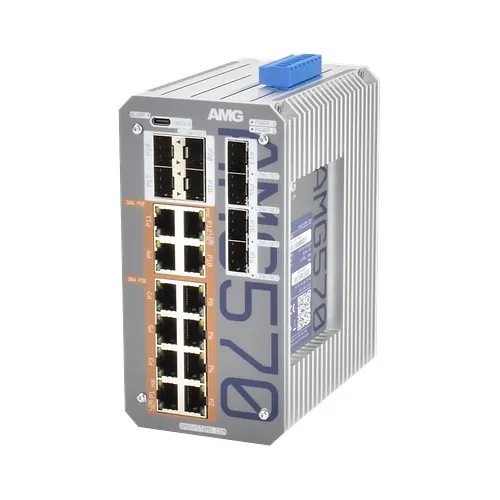 AMG Systems AMG570-12GAT-8S-P360 AMG570 Series Layer 2+ Managed Industrial Ethernet Switch with 12x 10/100/1000TX (with 30W PoE), 3x SFP Ports