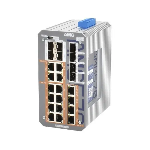 AMG Systems AMG570-16GAT-8S-P360 AMG570 Series Layer 2+ Managed Industrial Ethernet Switch with 16x 10/100/1000TX (PoE), 8x SFP Ports