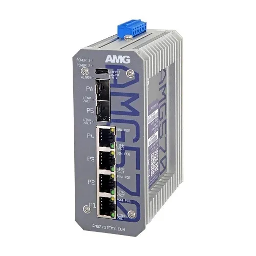 AMG Systems AMG570-2GBT-6GAT-8S-P360 AMG570 Series Layer 2+ Managed Industrial Ethernet Switch with 2x 90W PoE, 2x 30W PoE, 2x SFP Ports