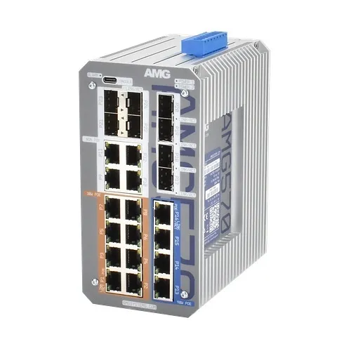 AMG Systems AMG570-4GBT-8GAT-4G-8S-P360 AMG570 Series Industrial 24-Port PoE Managed Switch