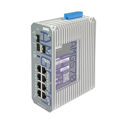 AMG Systems AMG570-8GAT-3S-P240-LV AMG570 Series Industrial 11-Port Managed Switch, 8 x 10/100/1000Base-T(x) RJ45 Ports, 3 x 100/1000/2.5G Base-FX SFP Ports