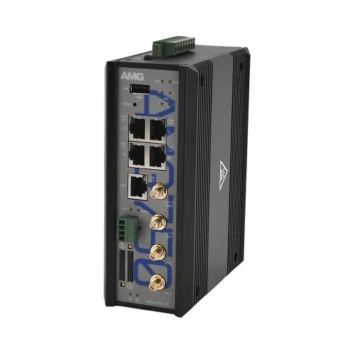 AMG Systems AMG750-1G-4GAT-1U4-P120 AMG750 Series Industrial 4G/LTE Cat4 USA PoE Router with Dual SIM, 4 x 10/100/1000Base-T(x) RJ45 Ports, 1 x 10/100/1000Base-T(x) RJ45 WAN Port