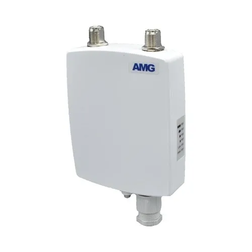 AMG Systems AMG8870F-M-E Outdoor Wireless Radio, Up to 870 Mbps Using 80 MHz Channels, Requires External Antenna, Includes 1x Radio, 1x 24VDC Passive PoE Injector and 1x Pole Mount Bracket