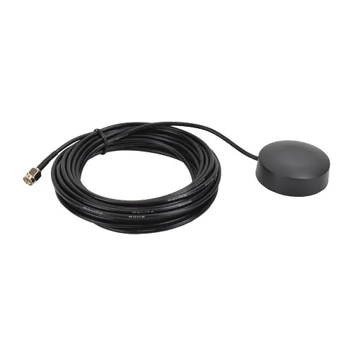 AMG Systems AMGANT-G1-ODA2.5-5B 360° Omni-Directional Antenna, 1x GNSS 2.5dBi Gain SMA-Type Male Connector, IP65, Window Mount with Double Sided Adhesive Pad, 5m (16') RG174 Cable, Black