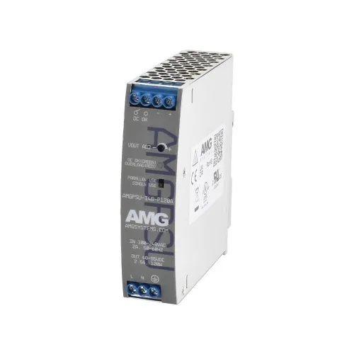 AMG Systems AMGPSU-I48-P120A-IEC Industrial Power Supply, 52VDC, 120W, Fault Relay Output