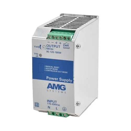 AMG Systems AMGPSU-I48-P145 Industrial Power Supply with DIN-Rail Mounting, 48VDC, 145W