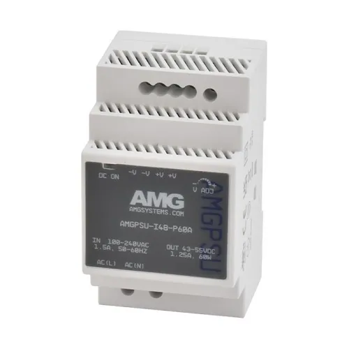 AMG Systems AMGPSU-I48-P60A-K Industrial Power Supply with DIN-Rail Mounting, 52VDC, 60W