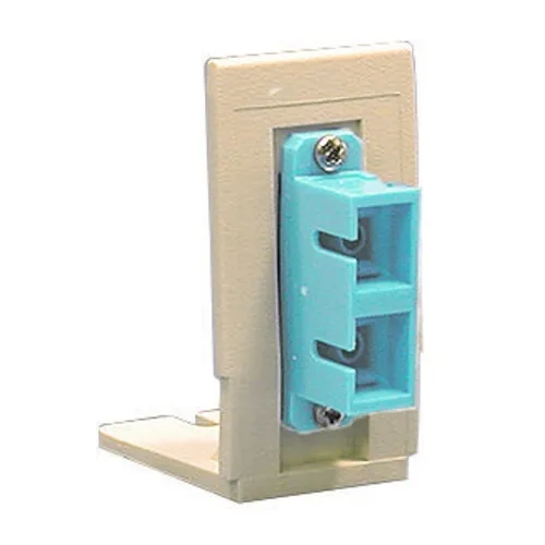 Hubbell AMOBSCDSAQ Fiber Optic Bracket with AMO Housing, SC Duplex, Zircon Sleeves, Aqua