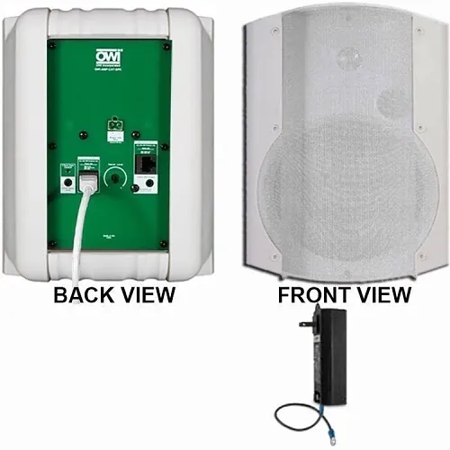 OWI AMP-CAT602-1W- Speaker, White Surface Mount Ampllified Speaker with CAT Amplifier, White