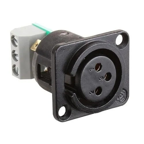 RDL AMS-XLF XLR 3-Pin Female Jack Terminal Block Connection