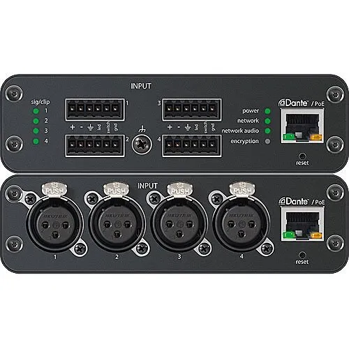 Shure ANI4IN-XLR 4-Channel Audio Network Interface with 3-Pin XLR Connector
