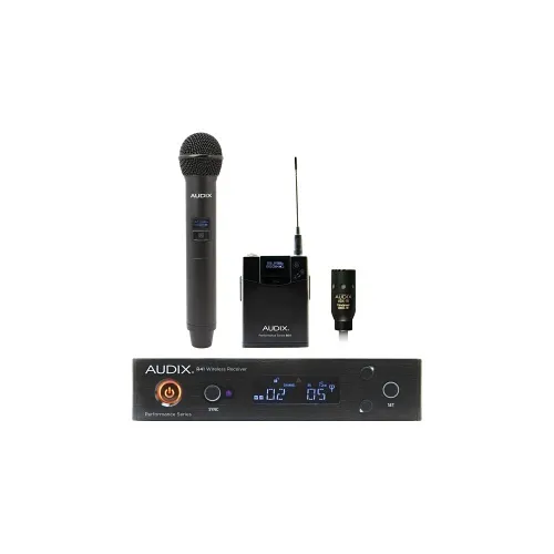Audix AP41OM2L10A One-Touch Auto Clear Channel Scan and Transmitter Sync, R41 RX, H60/OM2 Handheld, B60 Bodypack TX + ADX10 Lav