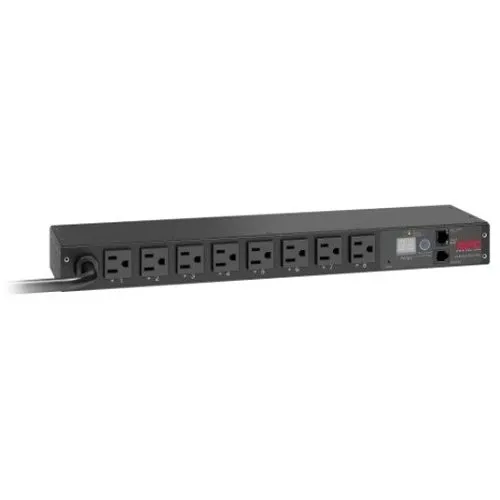 APC AP7900B Rack PDU, Witched, 1U RMS, 15A, 100/120V, 8 NEMA 5-15 Outlets