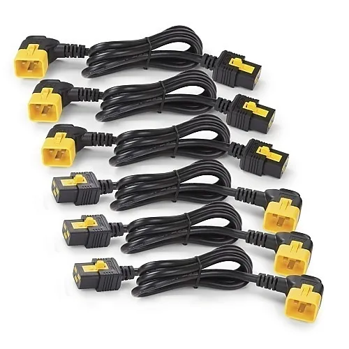 APC AP8712R Extension Power Cord Kit (6 ea), Locking, C19 to C20 (90 Degree), 0.6'