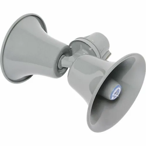 AtlasIED APT-34AT Dual Direction Twin Horn Speaker with 30W 25V, 70V,100V Transformer, Gray