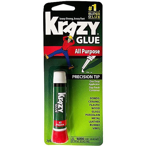 Krazy Glue KG58548R All Purpose Instant Krazy Glue Tube, 2.0 ml (0.07 Oz), Clear, 1-Pack